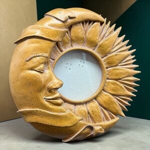 1994 FIGI Graphics Celestial Sun & Moon Gold Resin Photo Frame Whimsigoth